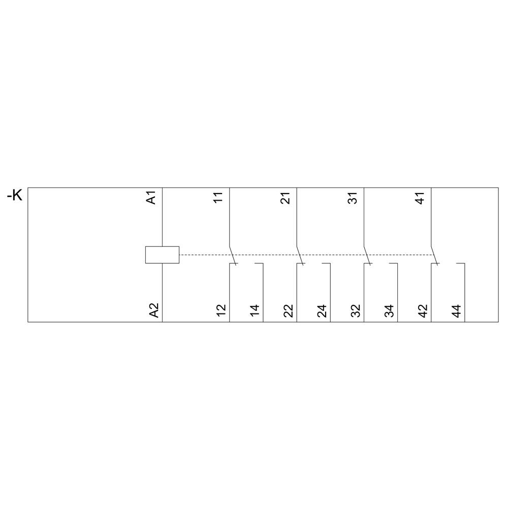 Schemat elektryczny przedstawia macierz z wierszami A1, A2 oraz kolumnami 11-44 do zobrazowania połączenia elektrycznego.