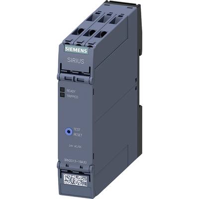 Urządzenie Siemens SIRIUS z wskaźnikami statusu 'GOTOWE' i 'WYZWOLONE', przyciskiem testu-resetu, dla 24V AC/DC, model 3RN2013-1BA30.