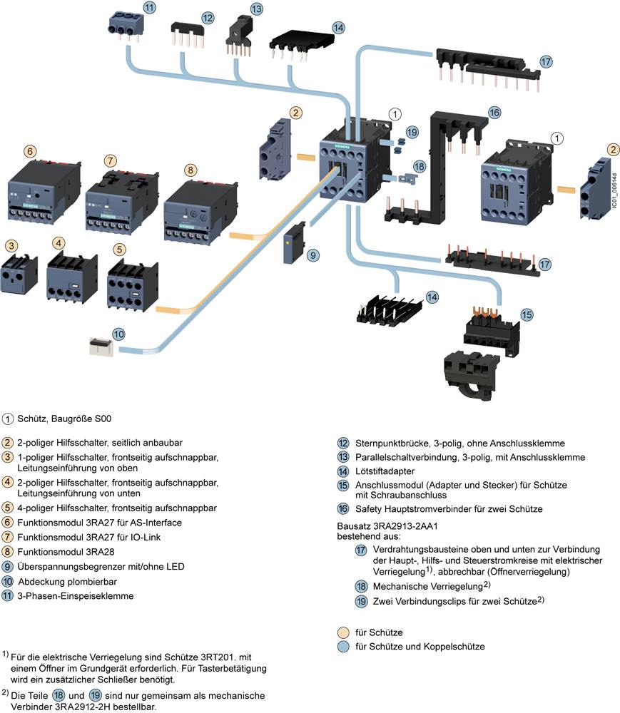 Schemat elektryczny z różnymi komponentami elektrycznymi i ich okablowaniem, ponumerowanymi oznaczeniami i opisami części.