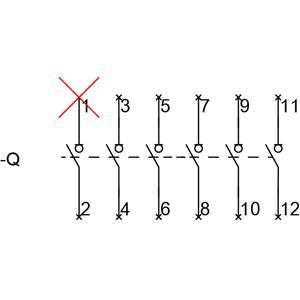 'Diagram Q-Q': Diagram przedstawia serię ponumerowanych węzłów (1, 3, 5, 7, 9, 11), z punktem 1 oznaczonym czerwonym X. Punkty od 2 do 12 są również ponumerowane.