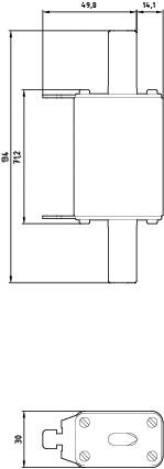 Rysunek techniczny obudowy elektrycznego złącza z wymiarami: 98x73,2 mm, króćce przyłączeniowe o szerokości 49,8 mm i 56,1 mm.