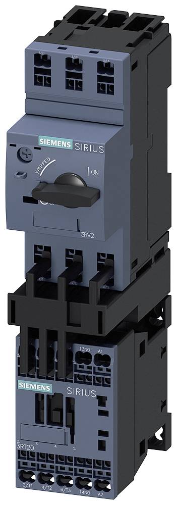 Siemens 3RA2110-0BE15-1AP0 3RA21100BE151AP0 Podajnik obciążenia Moc silnika przy 400 V 0.06 kW 690 V Natężenie znamionowe 0.2 A