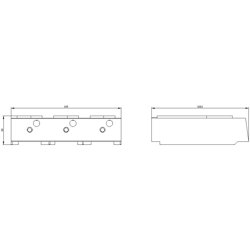Rysunek techniczny prostokątnego elementu z wymiarami: długość 234, szerokość 146, wysokość 52. Przedstawiono widok z przodu i z boku.