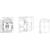 Rysunek techniczny łącznika elektromagnetycznego z widokami szczegółowymi z góry, przodu i boku, z wymiarami bazowymi i punktami przyłączeniowymi.