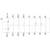 'Schemat elektryczny przekaźnika z zaciskami A1 (+), A2 (−), 1L1, 3L2, 5L3, 13, 14, 21, 22, 31, 32, 43, 44.'