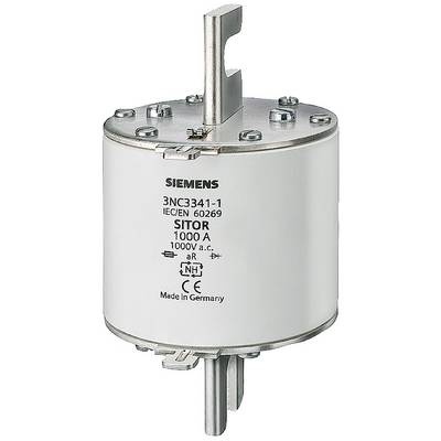 Zabezpieczenie przemysłowe, typ 'SITOR', firmy Siemens, model 3NC3341-1, odpowiednie dla 1000V AC, 1000A, wyprodukowane w Niemczech.