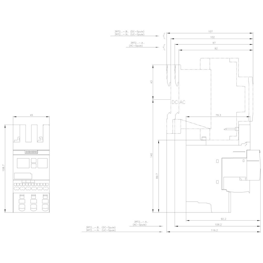 Plan budowlany budynku ze szczegółowymi wymiarami w milimetrach. Dwa główne obszary są oznaczone liniami i numerami.