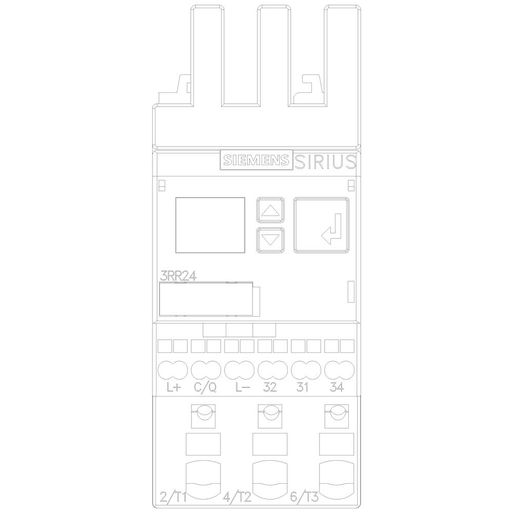Elektryczne urządzenie łączeniowe firmy Siemens z wieloma przyłączami i elementami sterującymi; model 'SIRIUS'.