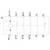 'Schemat elektrycznego obwodu stycznikowego z zaciskami: A1 (+), A2 (-), 1/L1, 3/L2, 5/L3, 2/T1, 4/T2, 6/T3, 13, 14, 21, 22.'