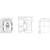 Rysunek techniczny przełącznika elektrycznego z widokiem z przodu, boku i z góry. Przedstawia wymiary oraz punkty przyłączeniowe.