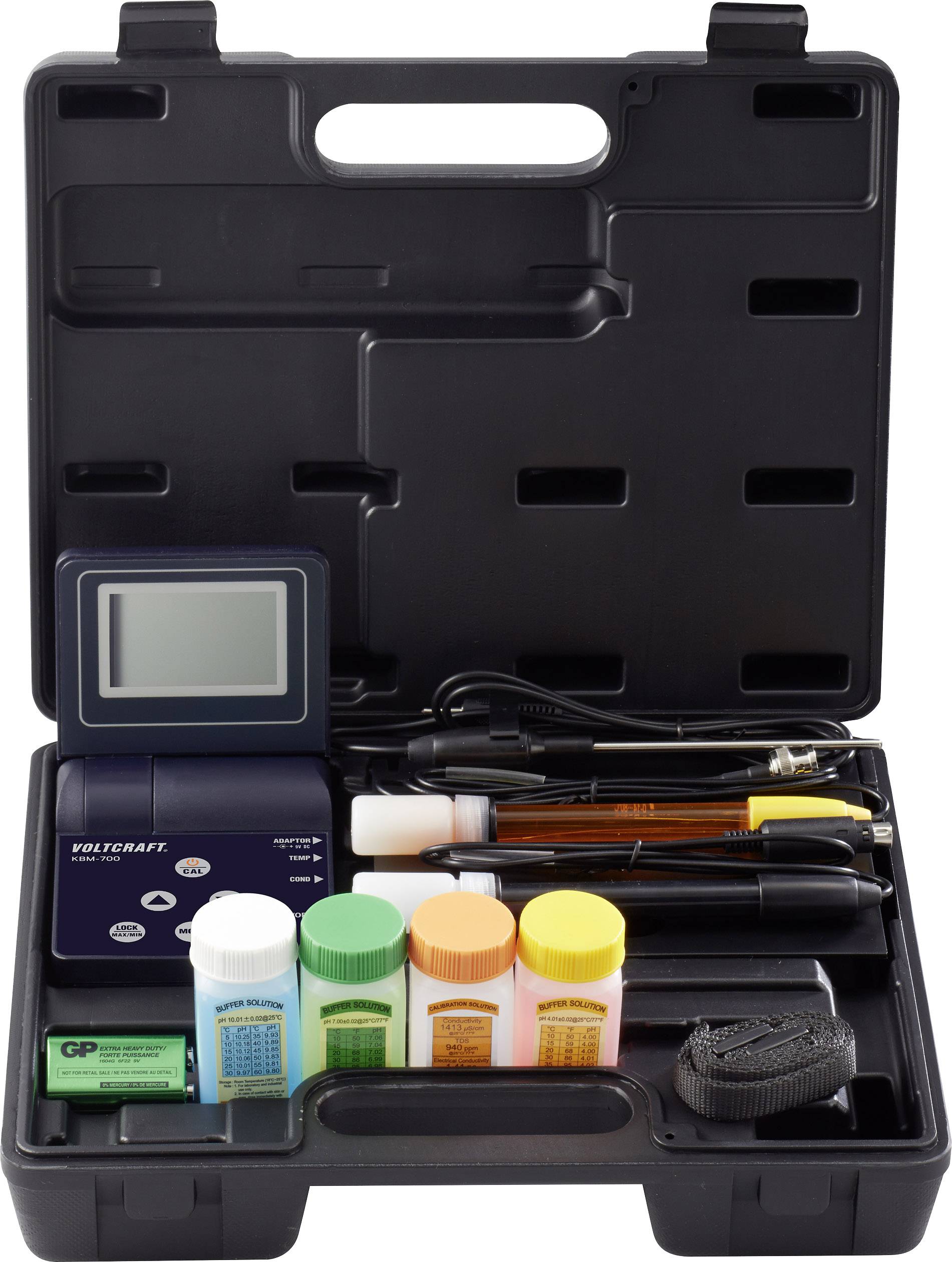 Багатофункціональний вимірювач VOLTCRAFT KBM-700, провідність, значення pH, окисно-відновний потенціал (ОВП), температура, сіль
