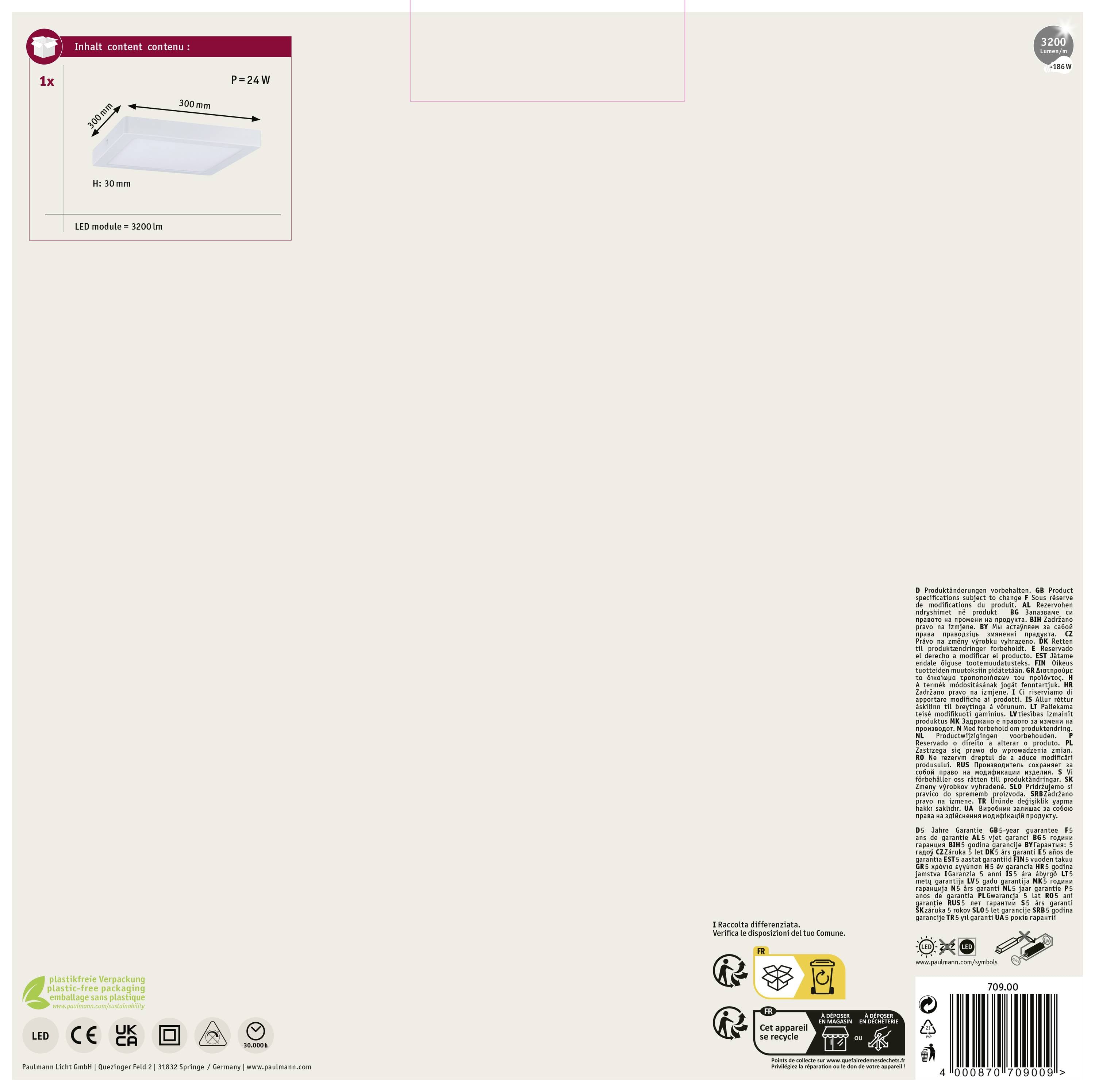 Світлодіодна панель Paulmann Abia 70900 22 Вт 2000 лм