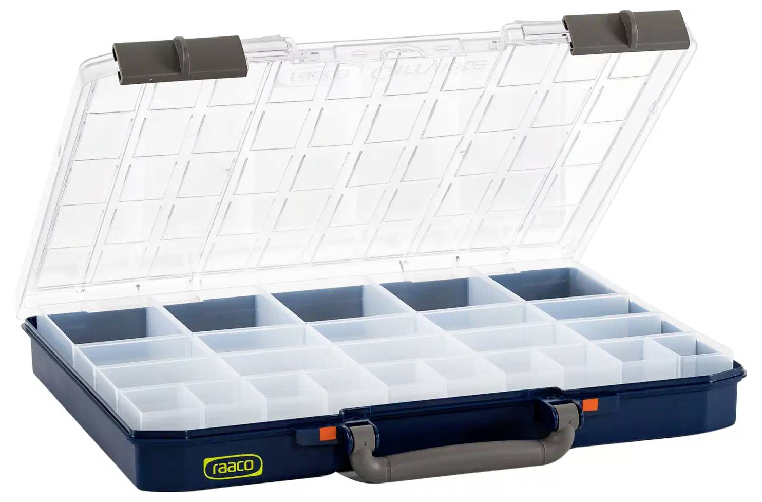 raaco CarryLite 55 5x10-25/2 DLU Walizka (S x W x G) 413 x 58 x 330 mm Ilość przegród: 25 Opis 1 szt.-1