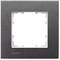 Kwadratowa czarna rama przyłączeniowa z wewnętrznym wycięciem, o szarej powierzchni.