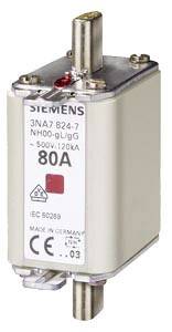 Предохранитель Siemens 3NA78307, типоразмер = 0-100 А, напряжение 500 В, 3 шт.