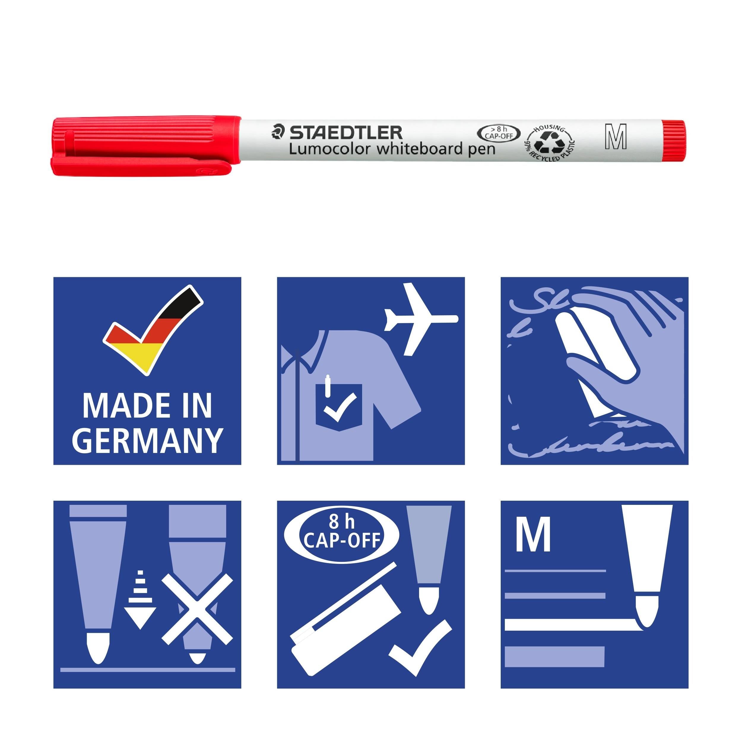 Staedtler Lumocolor whiteboard pen 301 301 WP4 Marker do białej tablicy czarny, czerwony, niebieski, zielony 4 szt.-4