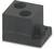 Czarna obudowa z tworzywa sztucznego z dwoma okrągłymi otworami u góry, stosowana jako złącze lub wtyk w zastosowaniach elektronicznych.