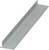 Kątownik metalowy z prostymi, prostopadle wygiętymi krawędziami, wykonany z materiału o srebrnym kolorze, przeznaczony do zastosowań budowlanych lub konstrukcyjnych.