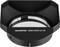 Czarna osłona przeciwsłoneczna Olympus LH-48 do obiektywu aparatu, o sześciokątnym kształcie, chroni przed olśnieniem i poprawia jakość zdjęć.