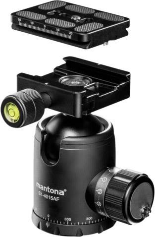 Montaż głowicy kamery z poziomnicą i śrubami regulacyjnymi, w tym zdejmowanym szybkozłączem. Idealny do precyzyjnej fotografii.