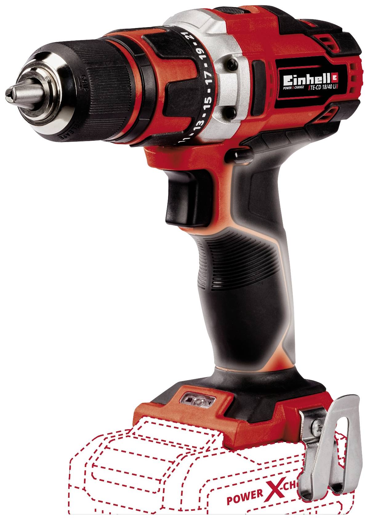 Акумуляторна дриль-шуруповерт Einhell Power X-Change TE-CD 18/40 Li 1855565+2936800 18 В без зарядного пристрою, без акумулятора,