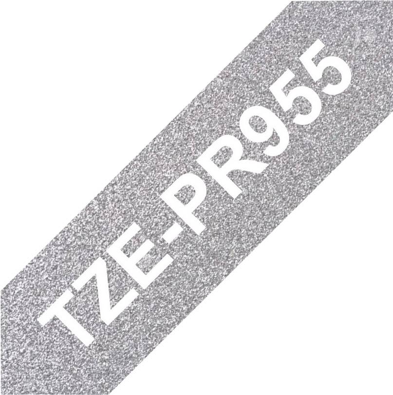 Стрічка для друку Brother TZe-PR955 Колір стрічки: срібляста Колір друку: білий 24 мм 8 м