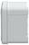 Biały, prostokątny, ścienny pojemnik z gładką powierzchnią i zaokrąglonymi krawędziami, prawdopodobnie obudowa lub osłona urządzenia elektronicznego.