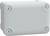 Prostokątna, jasnoszara obudowa plastikowa o zaokrąglonych narożnikach z czterema otworami na śruby w rogach. Odpowiednia do obudowania elektroniki.