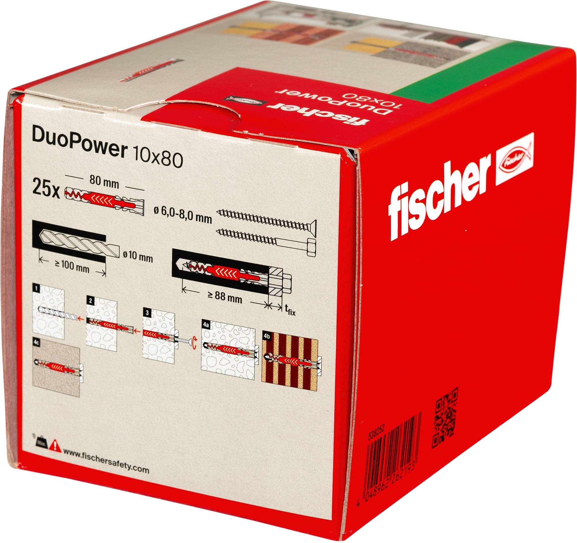 Fischer 538252 DUOPOWER 10x80 LD Kołek 2-komponentowy 80 mm 10 mm 25 szt.-4