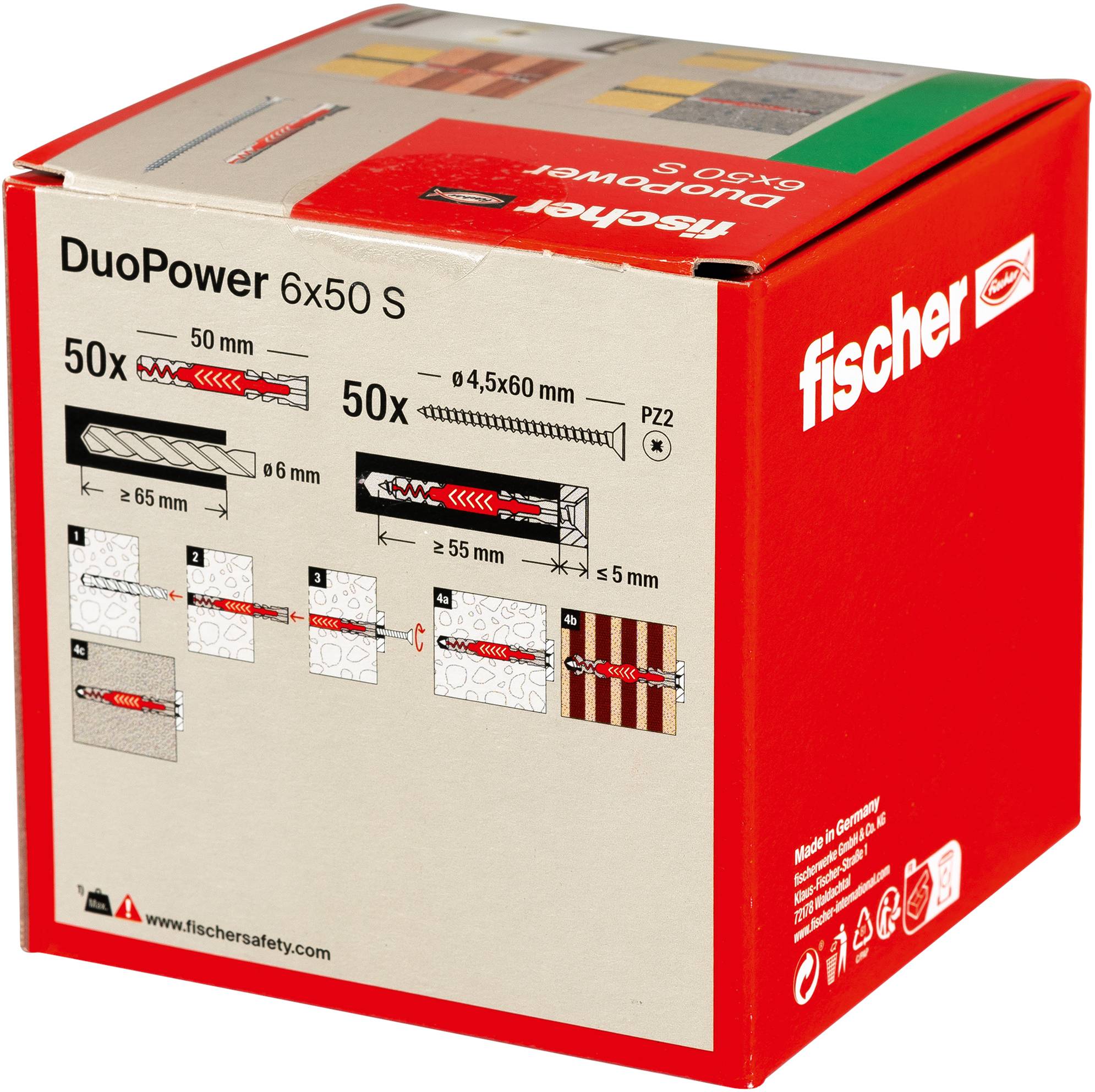 Fischer 538255 DUOPOWER 6x50 S LD Kołek 2-komponentowy 50 mm 6 mm 50 szt.-7