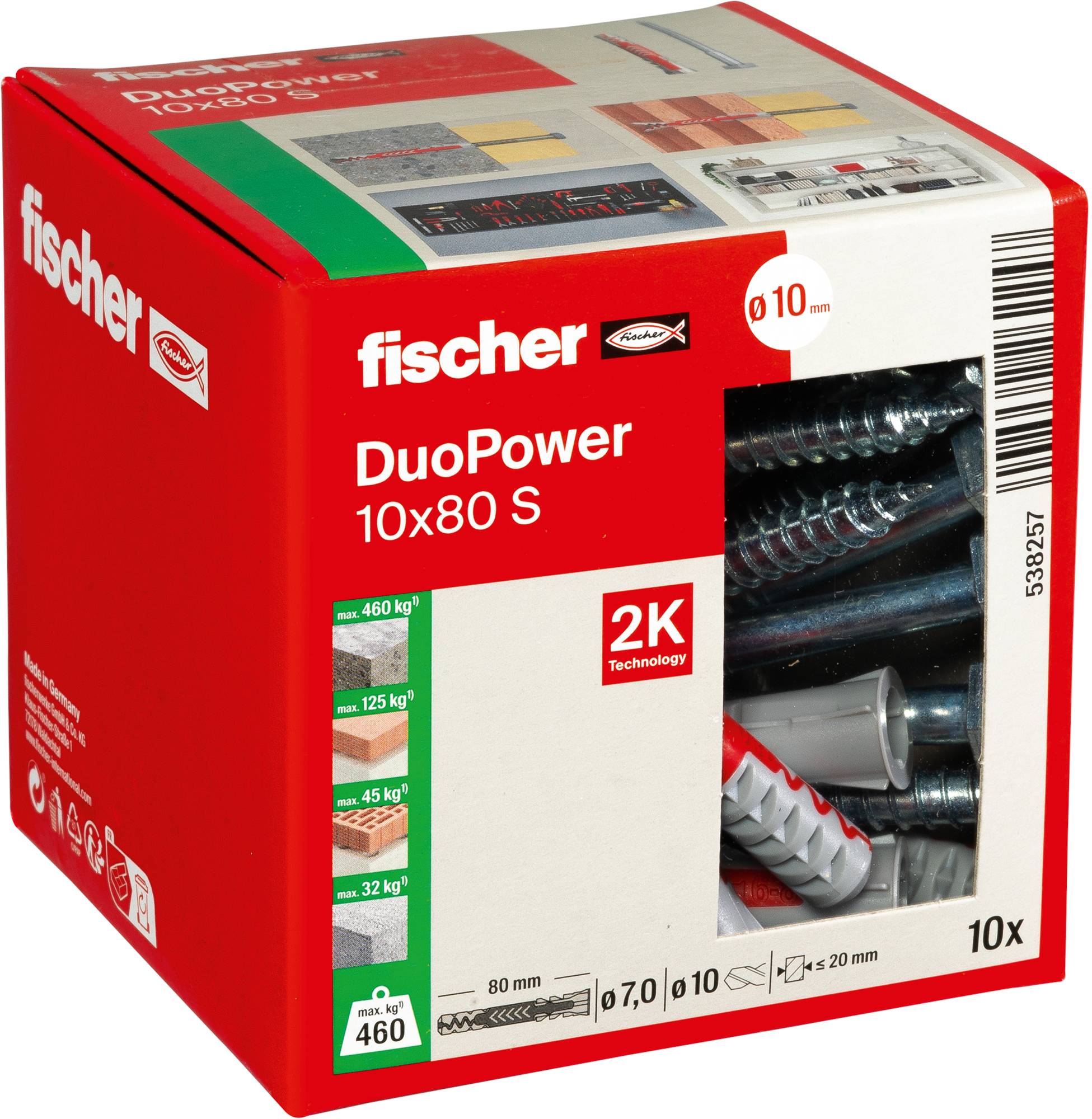 Fischer 538257 DUOPOWER 10x80 S LD Kołek 2-komponentowy 80 mm 10 mm 10 szt.-5