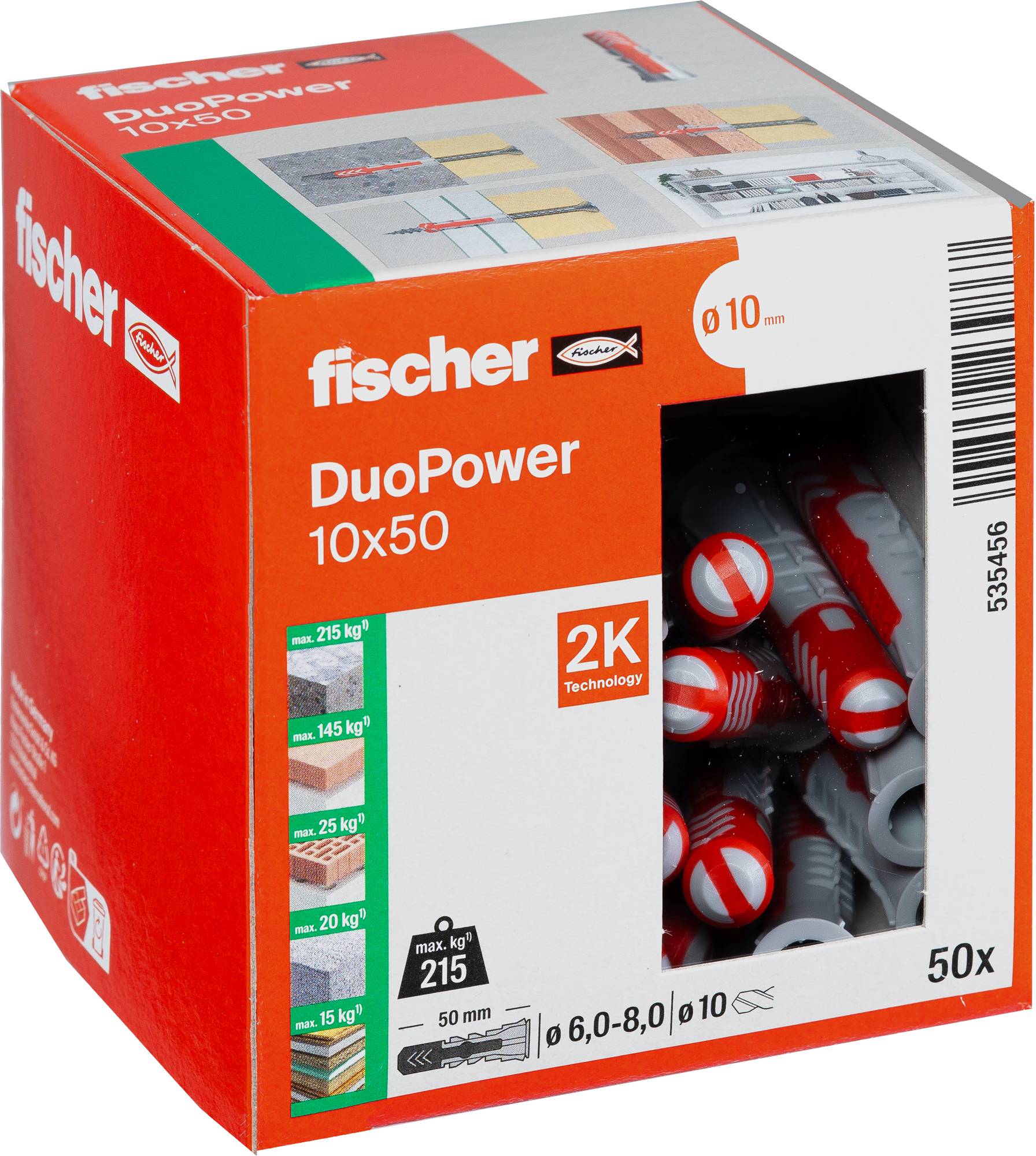 Fischer 535456 DUOPOWER 10x50 LD Kołek 2-komponentowy 50 mm 10 mm 50 szt.-5