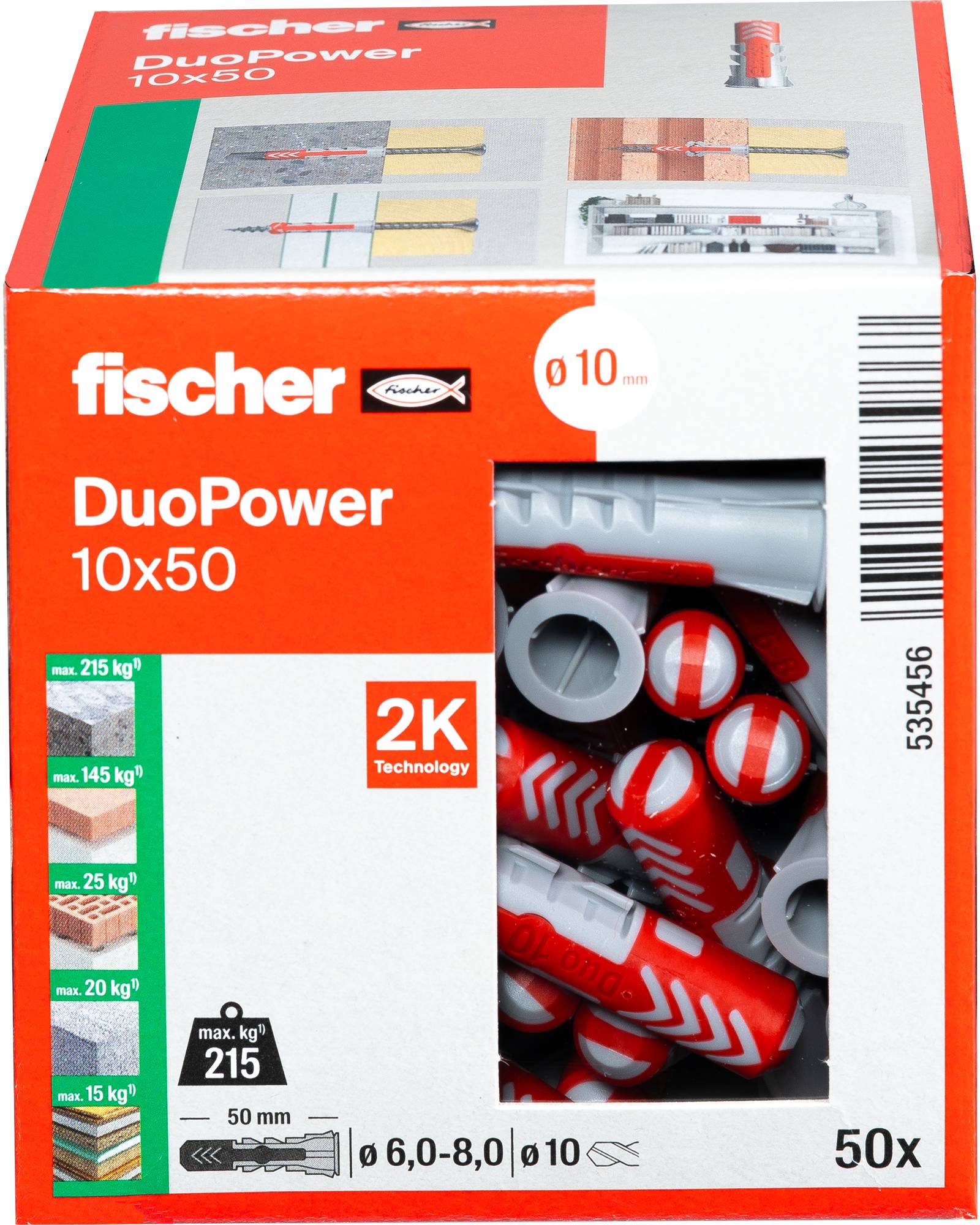 Fischer 535456 DUOPOWER 10x50 LD Kołek 2-komponentowy 50 mm 10 mm 50 szt.-6