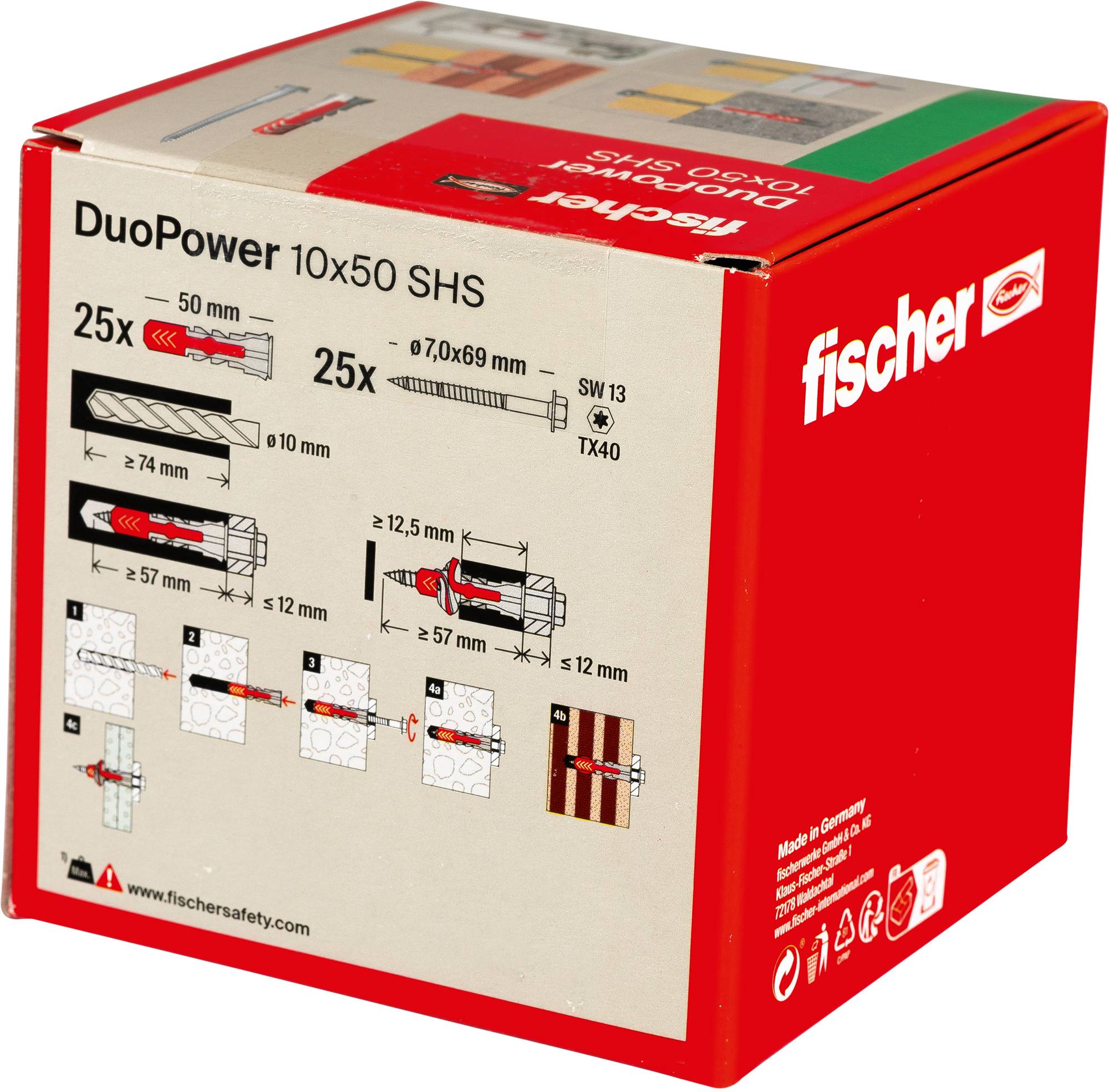 Fischer 535461 DUOPOWER 10x50 S LD Kołek 2-komponentowy 50 mm 10 mm 25 szt.-6
