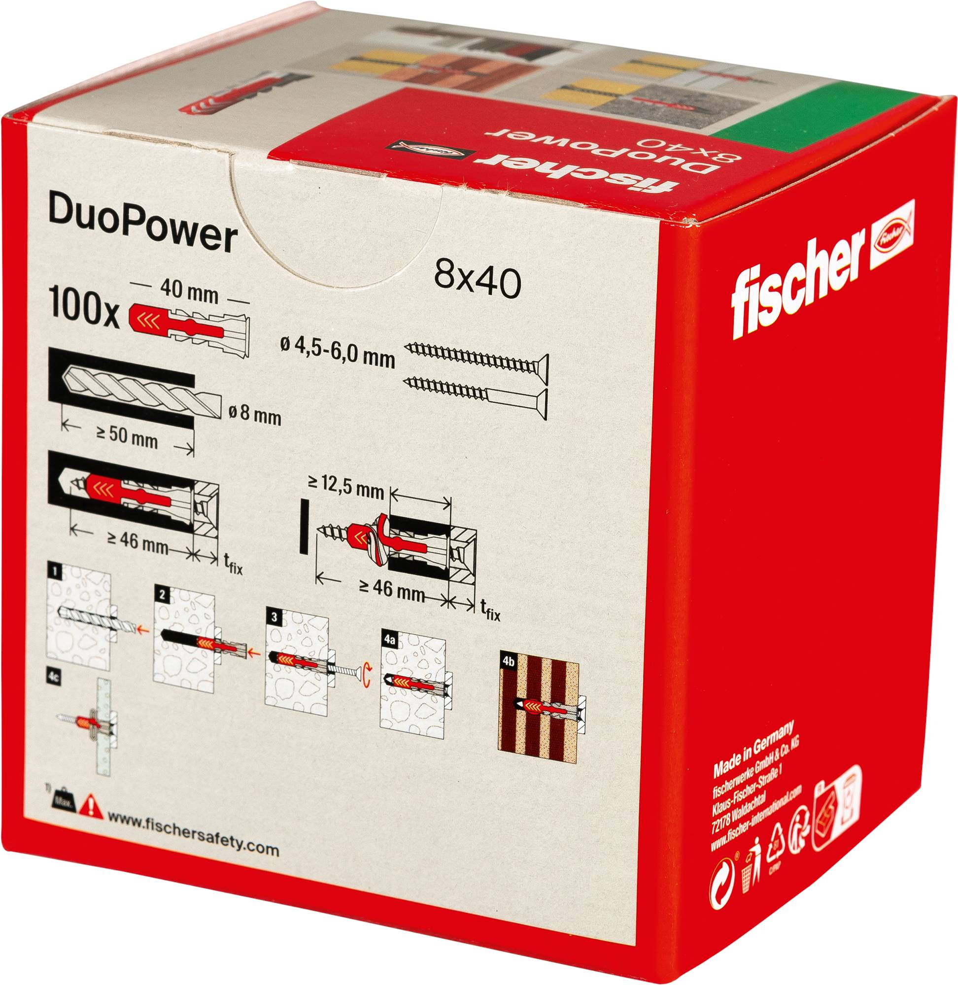 Fischer 535455 DUOPOWER 8x40 LD Kołek 2-komponentowy 40 mm 8 mm 100 szt.-7