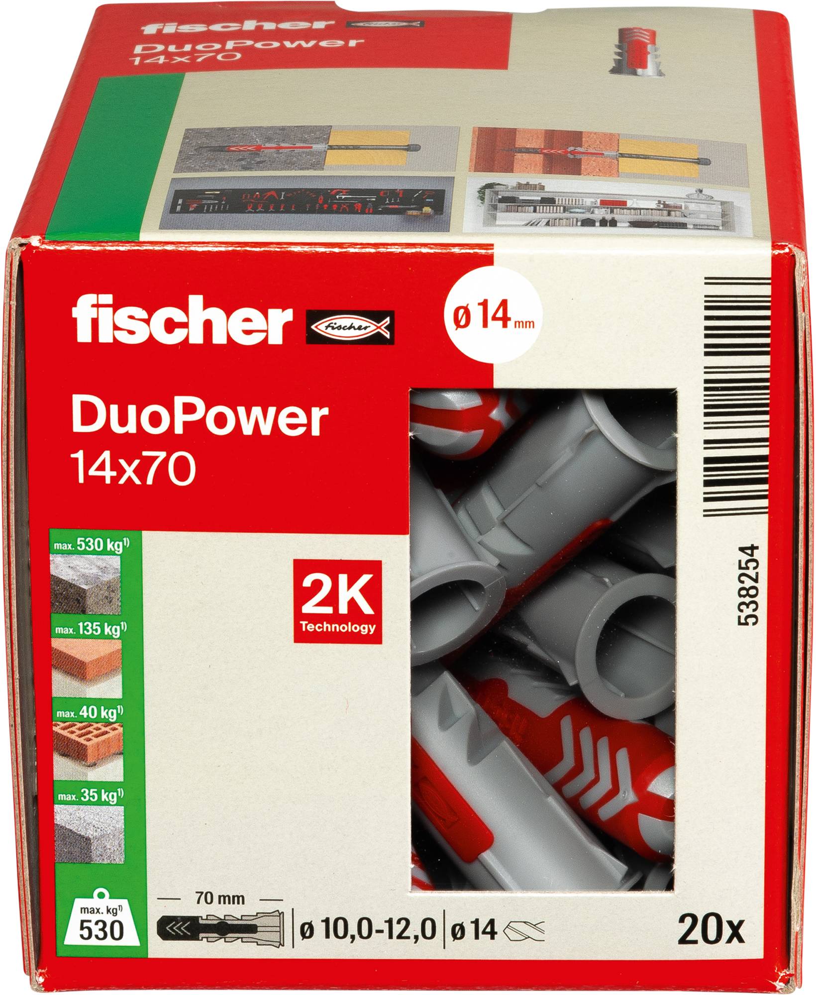 Fischer 538254 DUOPOWER 14x70 LD Kołek 2-komponentowy 70 mm 14 mm 20 szt.-4