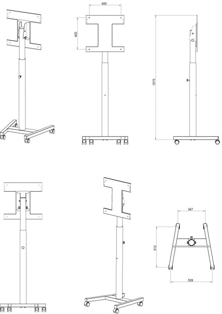 Neomounts PLASMA-M1400 Stojak na kółkach do telewizora 81,3 cm (32") - 137,2 cm (54") Przenośny-3