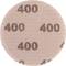 Tarcza ścierna o gradacji 400, w kolorze beżowym z ciemnobrązowymi cyframi '400', używana do wygładzania powierzchni w pracach drewnianych lub metalowych.