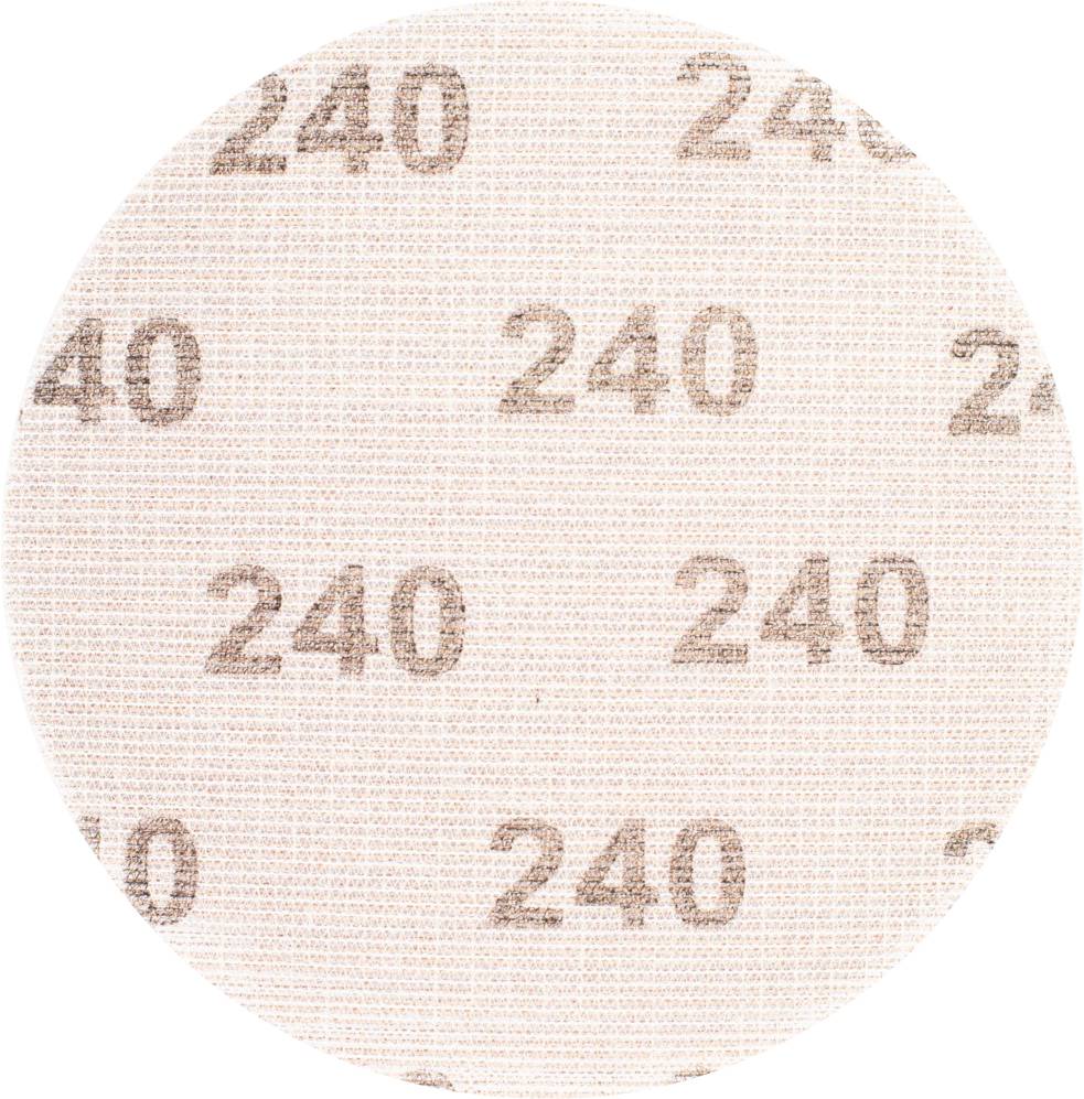 Okrągła tarcza szlifierska z napisem '240' na różowym tle.