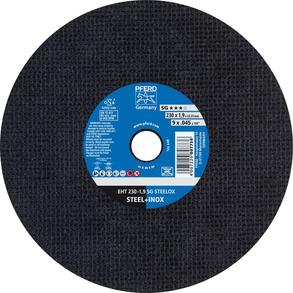Прямий відрізний диск PFERD TOOLS SG STEELOX 61328430 230 мм 25 шт.