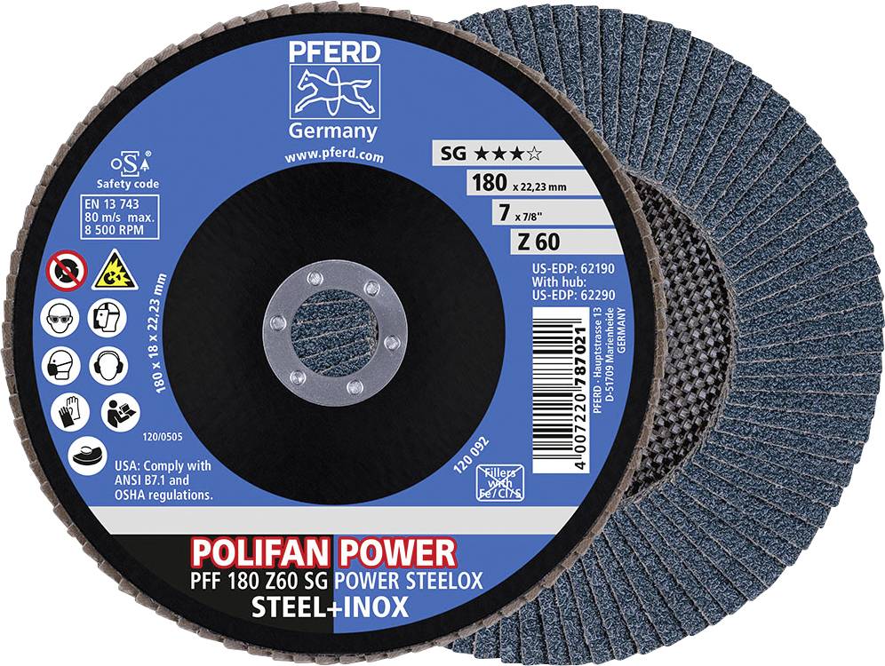 Пелюстковий диск PFERD TOOLS Z Sg Power Steelox 67686185 Діаметр 180 мм 10 шт.