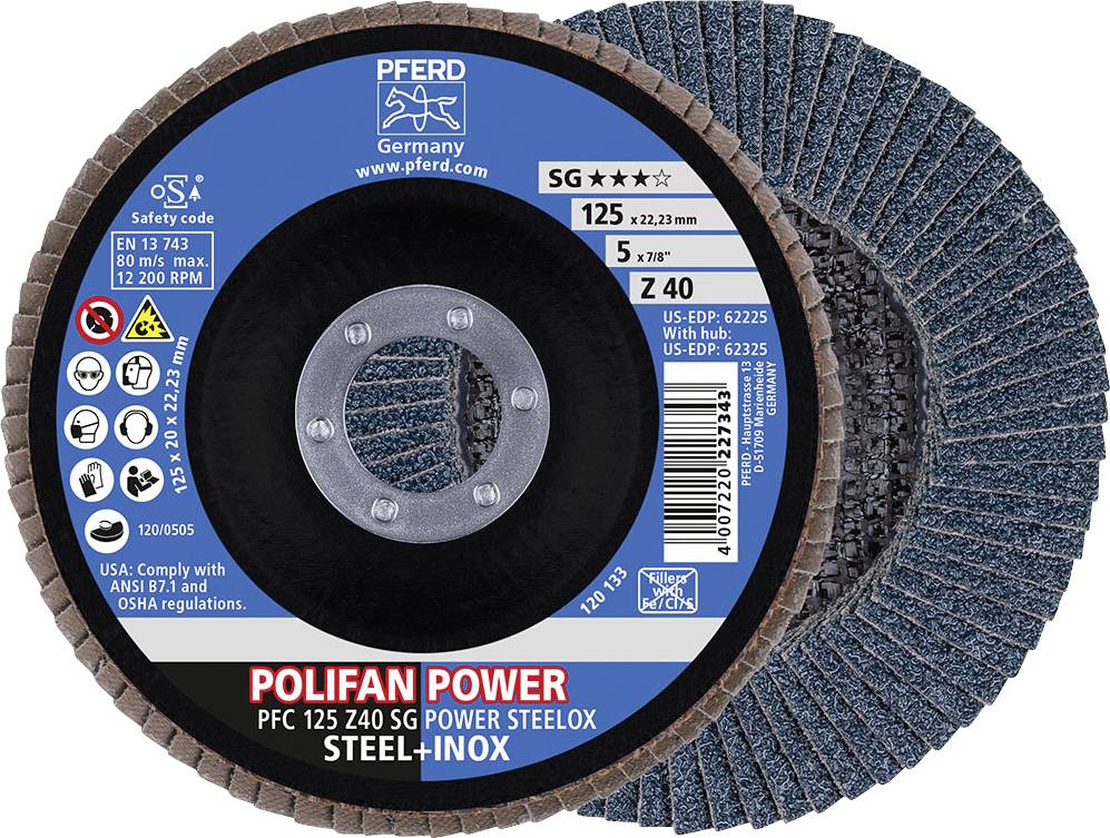 POLIFAN пластинчатий диск PFC 125 Z 40 SG POWER STEELOX PFERD TOOLS 67784125 Діаметр 125 мм 10 шт.