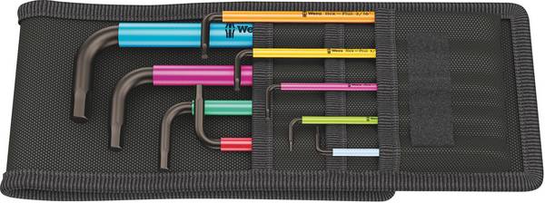 Wera 950/9  Zestaw kluczy trzpieniowych  5/64 cal, 3/32 cal, 1/8 cal, 5/32 cal, 3/16 cal, 7/32 cal, 1/4 cal, 5/16 cal, 3/8 cal  9 szt.