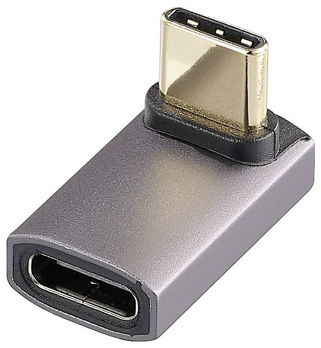 Adapter USB-C do HDMI, pokazujący wtyczkę USB-C i gniazdo HDMI, umożliwia podłączenie urządzeń z portami HDMI.