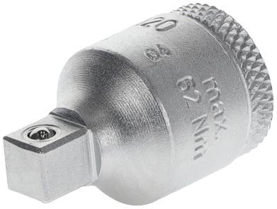 Metalowy element z napisem 'maks. 62 Nm', prawdopodobnie adapter narzędziowy do mocowania w narzędziach dynamometrycznych.
