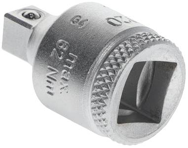 Nasadka klucza metalowa z mocowaniem 1/2 cala i żebrowaną krawędzią dla lepszego chwytu. Odpowiednia do prac mechanicznych.