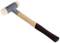 Młotek gumowy z rękojeścią w kolorze drewna i białą główką po obu stronach, odpowiedni do prac, które nie powinny pozostawiać śladów.
