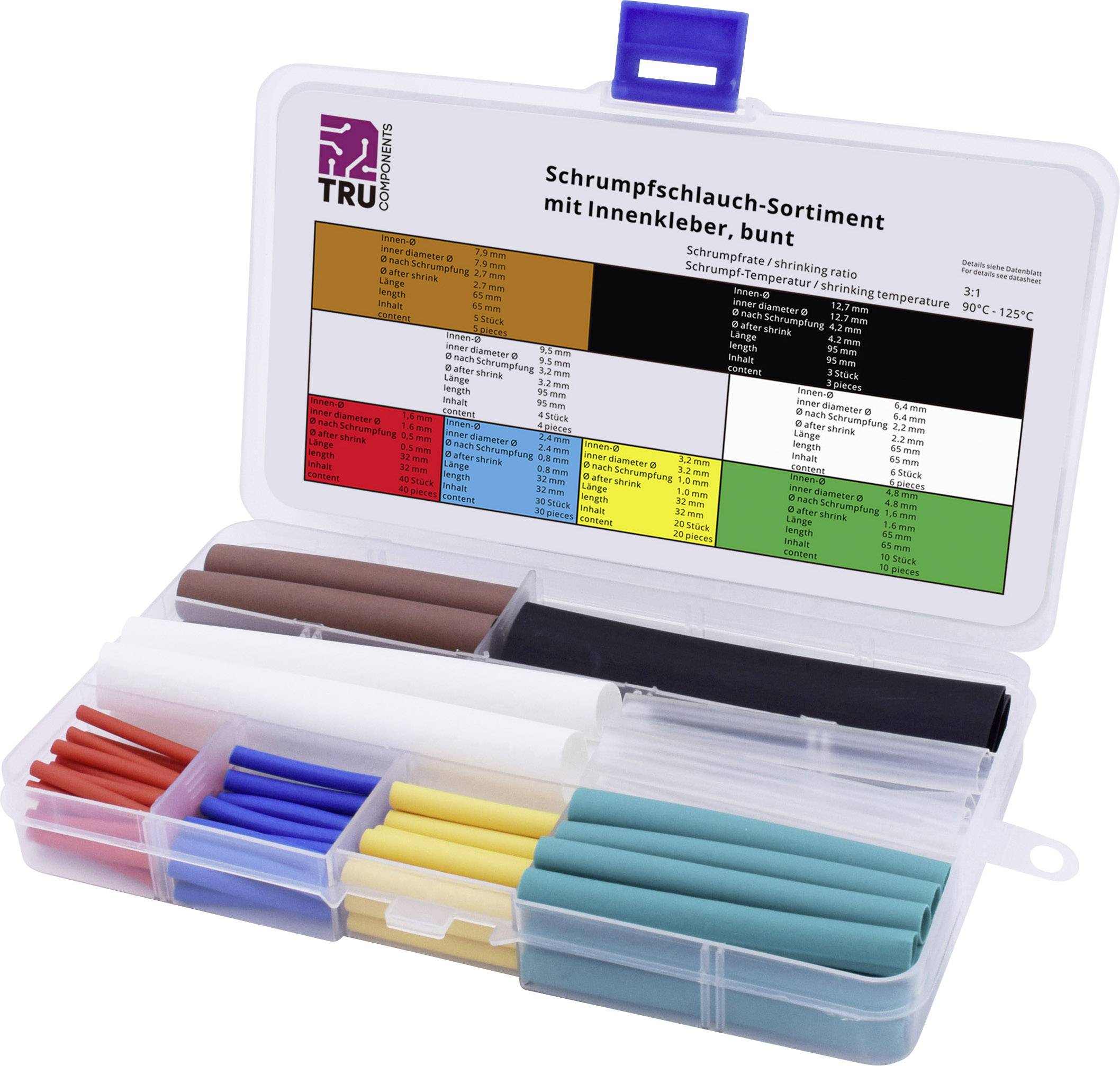 Комплект термоусадочних трубок TRU COMPONENTS T1807CA005, 3:1, 118 деталей