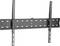 Czarna ścienna podstawa do telewizora z regulowanymi ramionami i wbudowanym poziomnikiem, umożliwiająca precyzyjne zamocowanie.