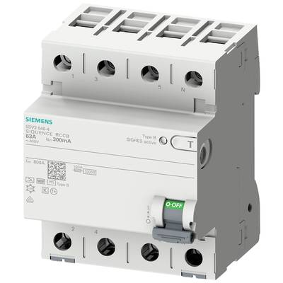 Siemens 5SV33444 Wyłącznik różnicowoprądowy B 4 styki 40 A 0.03 A 400 V